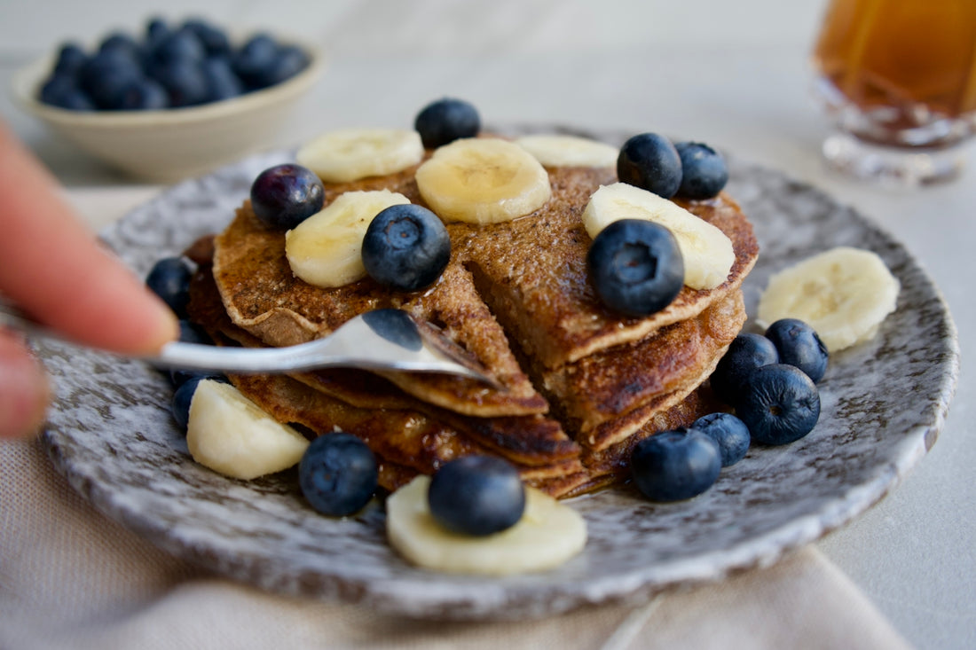 brown bread with blue berries on top